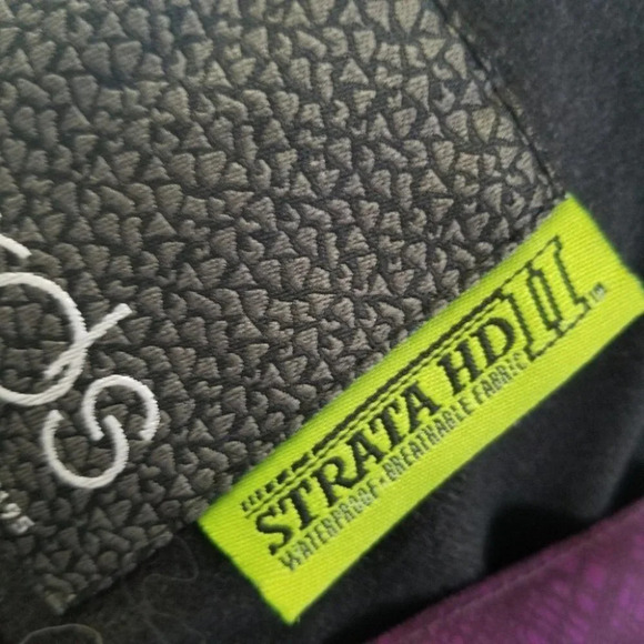 RIDE Snowboarding Ski Pants Lined Purple Black Pattern L - Picture 10 of 10